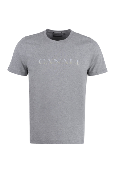 Canali Cotton T-shirt In Grey