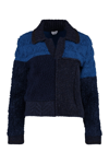 Bottega Veneta Polo Neck Wool Crop Pullover In Blue