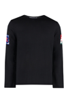 Comme Des Garçons Shirt V-neck Plain Ribbed Sweater In Black