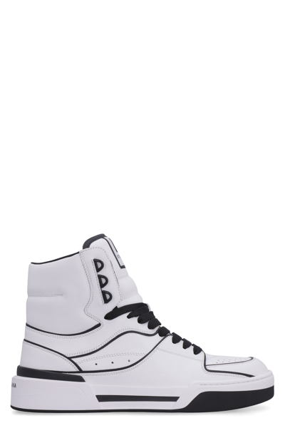 Dolce & Gabbana New Roma Leather Mid-top Trainers In White