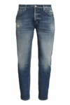 Dondup Denim Trousers With Belt Loops And Contrast Stitching In Denim