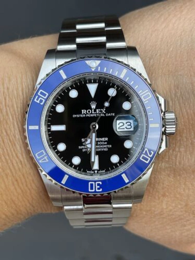 Pre-owned Rolex Submariner 41mm 126610 Superior Blue Ceramic Bezel 4 18k White Gold 126619