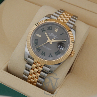 Pre-owned Rolex Datejust 41 Wimbledon Steel & Gold Jubilee 126333 Complete 2021