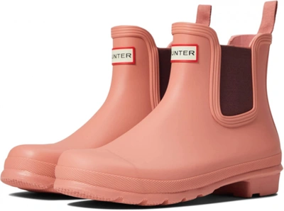 Pre-owned Hunter Men's Original Chelsea Boots In Rough Pink