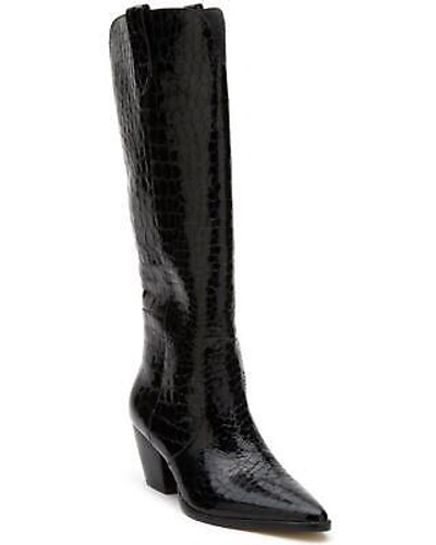 Pre-owned Matisse Women's Stella Western Boot - Pointed Toe - Stella Black Croc