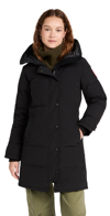 Canada Goose Long Sleeve Padded Quilted Coat With Cuffs In Black/noir