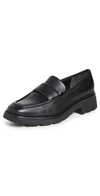Vince Robin Leather Loafers In Black