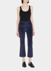 Sprwmn Cropped Flare Corduroy Leggings In Navy