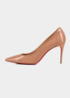 Christian Louboutin Sporty Kate 85mm Patent Soft Lining Red Sole Pumps In Nude