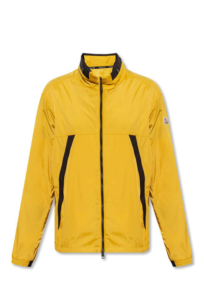 Moncler Heiji Appliquéd Mesh-trimmed Shell Hooded Jacket In Pastel Yellow