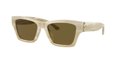 Tory Burch Woman Sunglasses Ty7186u In Horn / Ivory / Olive