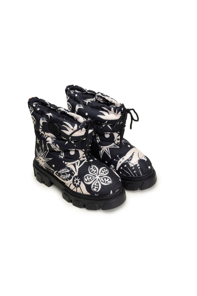 Farm Rio Black Cerrado Sky Lug Sole Ankle Boot In Cerrado Sky Black ...