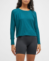 Beyond Yoga Featherweight Daydreamer Pullover In Deep Sea Heather