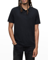 John Varvatos Men's Victor Slub Polo Shirt In Black