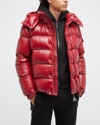 Moncler Maya 70 Quilted Shell Hooded Down Jacket In Berry Red