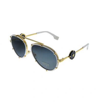 Versace Ve 2232 147187 Womens Aviator Sunglasses In White