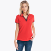 Nautica Womens Sustainably Crafted Ocean Split-neck Polo In Red