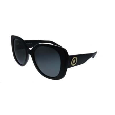 Versace Ve 4387 Gb1/87 Womens Rectangle Sunglasses In Black