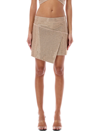 Andreädamo Crystal-embellished Asymmetric Wrap Skirt In Nude 1
