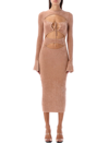 Andreädamo Sheer Knitted Raceback Dress In Nude 2