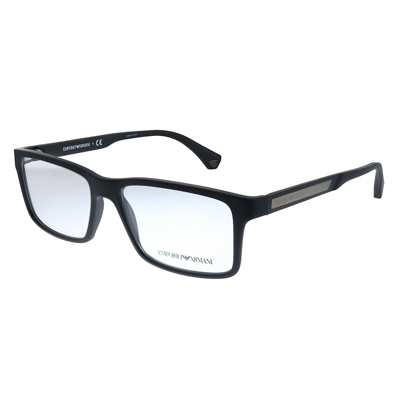 Emporio Armani Ea 3038 5063 56mm Unisex Rectangle Eyeglasses 56mm In Black