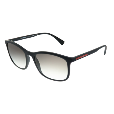 Prada Linea Rossa Lifestyle Ps 01ts Dg00a7 Unisex Rectangle Sunglasses In Black