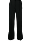 Jil Sander Black Satin Palazzo Pants In Black