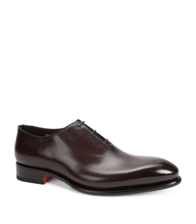 Santoni Leather Carter Oxford Shoes In Brown