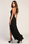 Lulus Captured Your Heart Black Halter Maxi Dress In Black