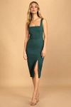 LULUS BABY, YOU'RE THE ONE DARK GREEN SLEEVELESS BODYCON MIDI DRESS