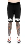 Hvman Logo French Terry Sweat Shorts In Black