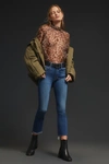 Mother The Insider High Rise Crop Step Fray Bootcut Jeans In Girl Crush In Blue
