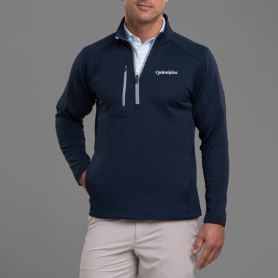 Zero Restriction Quinnipiac | Z500 1/4 Zip Pullover | Collegiate In Navy/metallic Silver