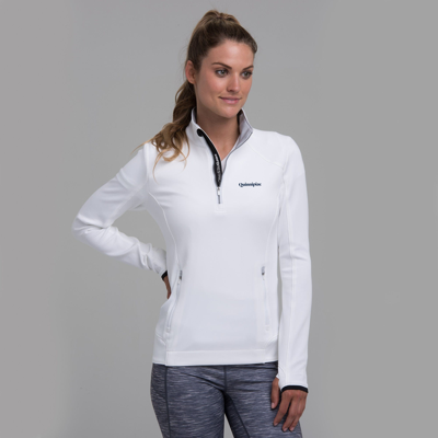 Zero Restriction Quinnipiac | Sofia Z500 Pullover | Collegiate In White/silver