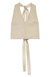 Jacquemus Le Haut Linu Linen Halter Top In Beige