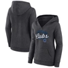 Fanatics Branded Heather Charcoal Chicago Cubs Simplicity Crossover V-neck Pullover Hoodie In Heather Charcoal