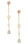 Ettika Women's Earth Stone 18k-gold-plated, Glass, & Cubic Zirconia Chain Drop Earrings In Gold