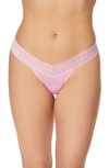 Hanky Panky Stretch Cotton Low Rise Thong In Cotton Candy