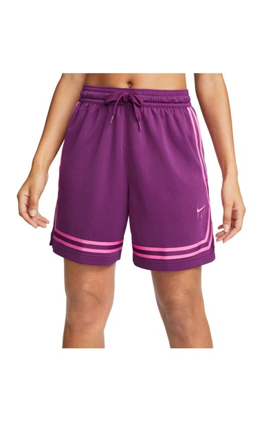Nike Dri-fit Fly Crossover Basketball Shorts In Viotech/ Pinksicle
