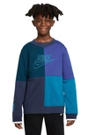 Nike Kids' Sportswear Logo Sweatshirt In Midnight Navy/ Blue