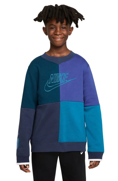 Nike Kids' Sportswear Logo Sweatshirt In Midnight Navy/ Blue