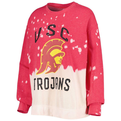 Gameday Couture Cardinal Usc Trojans Twice As Nice Faded Dip-dye Pullover Sweatshirt
