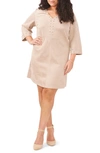 Vince Camuto Plus Size Faux-suede Studded Shift Dress In Latte