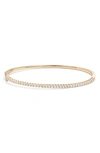 Lana 14k Gold Halfway Diamond Oval Bangle In Yellow Gold/ Diamond