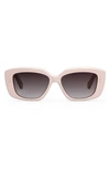 Celine Triomphe 55mm Rectangular Sunglasses In Shiny Pink