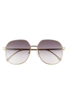 Fendi Oversized Round Metal Sunglasses In Shiny Endura Gold