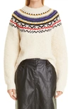 Isabel Marant Étoile Gil Fair Isle Sweater In Ecru