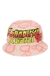 Jw Anderson Pink Run Hany Edition Graphic Bucket Hat In Pink