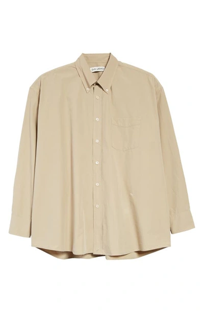 Our Legacy Borrowed Organic Cotton Button-down Shirt In Khaki Humble Cotton