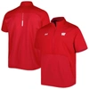 UNDER ARMOUR UNDER ARMOUR RED WISCONSIN BADGERS MOTIVATE 2.0 HALF-ZIP JACKET